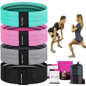 4Pcs Booty Bands Set with Resistance Guide Chart - Resistance Bands Suitable for Working Out, Pilates & Gym, Multicolor Workout Bands with Levels, Exercise Equipment for Women & Men, Booty Toning Training Bands