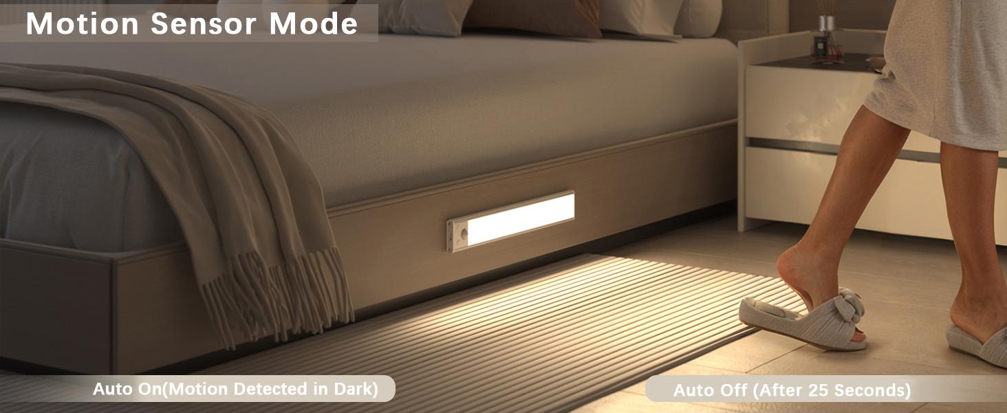 LED Rechargeable Motion Sensor Under Cabinet Lights, Closet Light, Adjustable Brightness Cordless Wardrobe Lighting, Stick-On Night Light for Closets, Cabinets, Dressing Room, No Wiring Needed High Intensity Led Strip