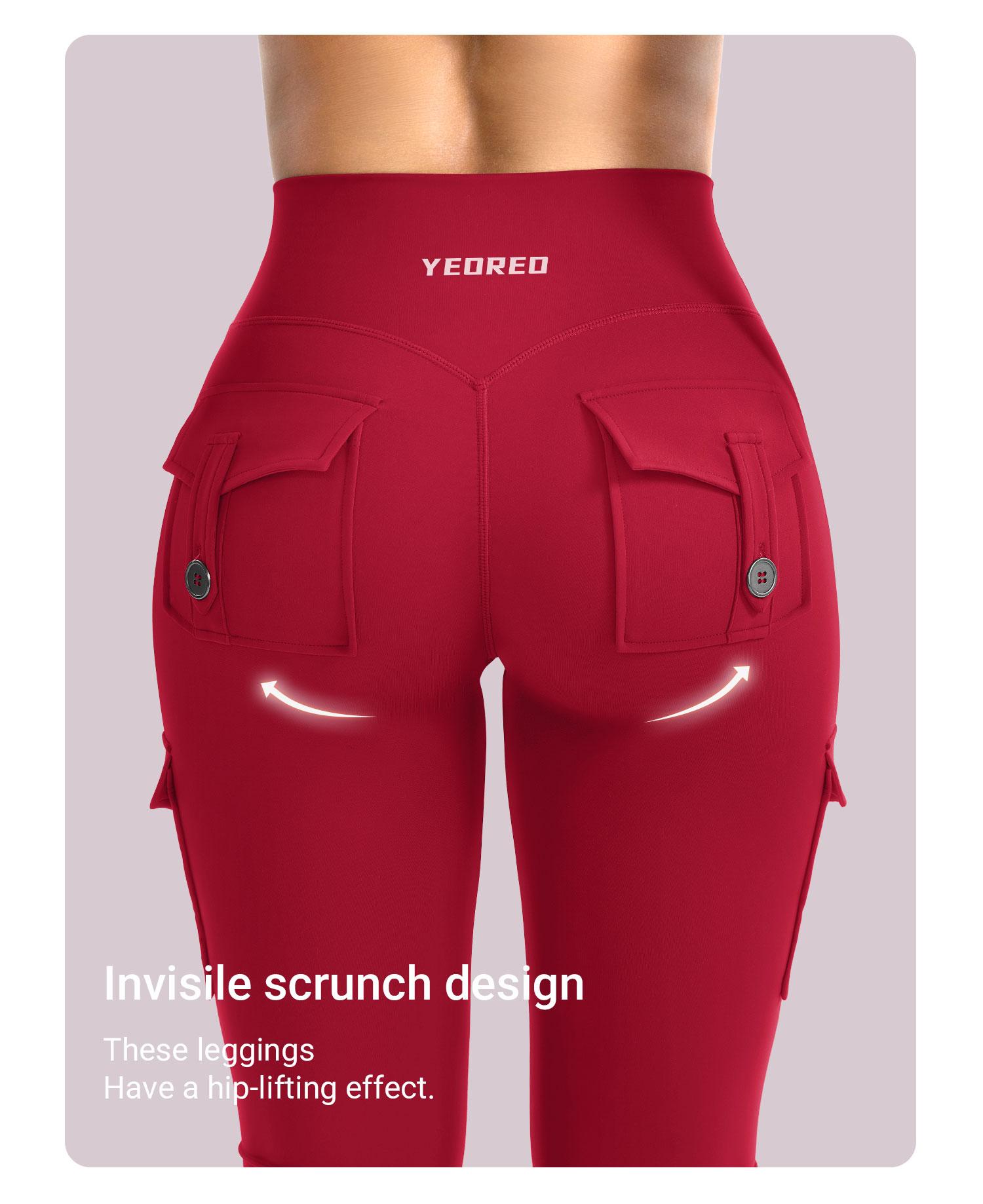 YEOREO CoreFlex Women's Workout Flare Leggings with Pockets Hidden Scrunch High Waisted Cargo Gym Yoga No Front Seam Leggings Flared Joggers Fitness Outfit Camouflage Sports Pants 75% Nylon 25% Spandex SpringStatements