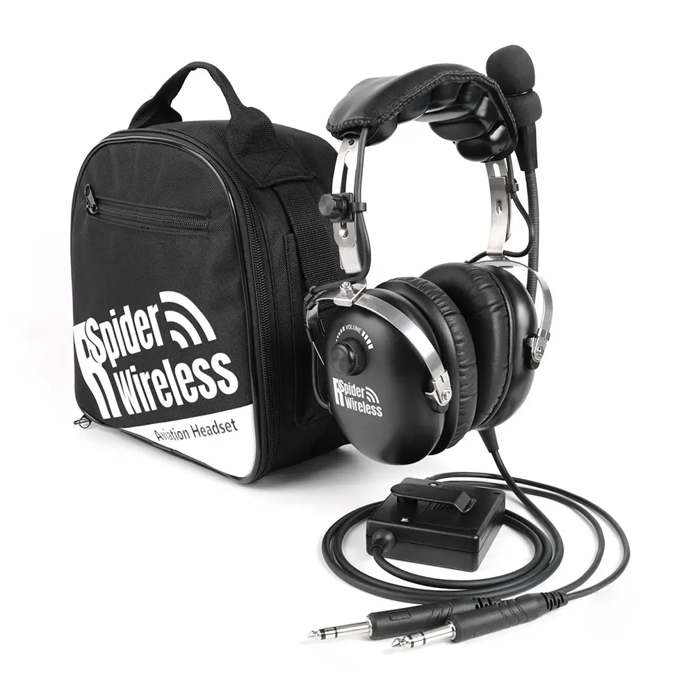 ANR Active Noise Reduction Aviation Electronic Headphone with Audio Input for MP3 Music, Mono-Stereo Switch, GA Dual Plugs, and Included Headset Bag