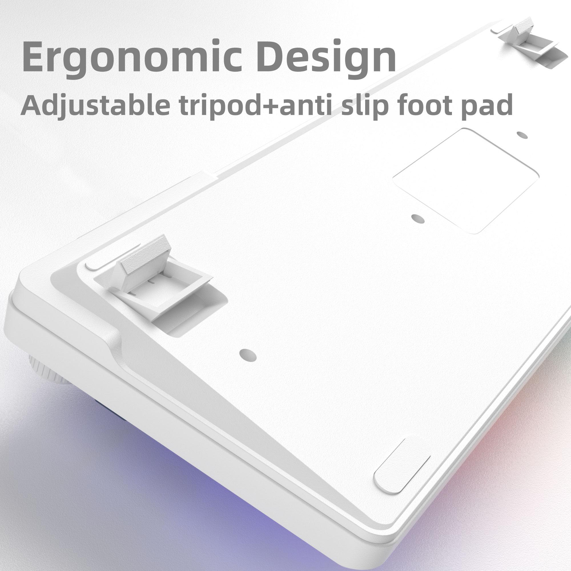 MageGee GK960 keyboard Wired, 98-key membrane keyboard, ABS two-color injection keycaps, RGB lights, multiple lighting effect modes, adjustable brightness and speed