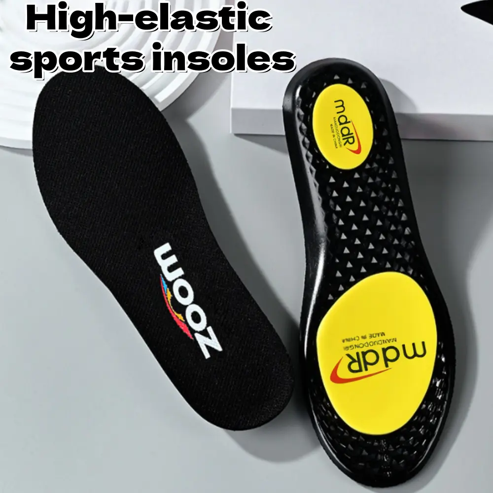 Unisex Athletic Footwear Insoles Multipack - 2 Pairs PU Leather High-Elastic Support Pads, Sweat-Absorbing, Shock-Absorbing, Twist-Resist Hold, Ergonomic Fit for Work Boots to Ease Fatigue, Twistresist Hold