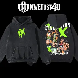 WWEDust4U Retro Vintage Limited Edition D-Generation X DX Hoodie 100% Cotton Blend Pre-washed for Softness Classic Menswear Oversized Fit