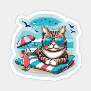 Cool Cat Summer Vibes – Sunglasses Beach Kitty