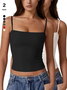TFNOSIZE Women’s Black Mini Tank Top — a wardrobe essential for layering. Adjustable straps, backless sleeveless design; casual, comfortable, minimalist, and breathable. Sporty tank top suitable for everyday wear and vacation outfits—women’s apparel for a