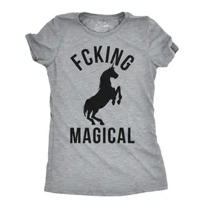 Womens Magical Funny T shirt Unicorn Vintage Tee Cool Cute 90s Novelty T shirt Funny Womens T Shirts Cute Vintage Fashion Casual Ladies T-Shirt Gift Vintage Tops for Women Funny Unicorn Top Women's Novelty Tees Light Grey