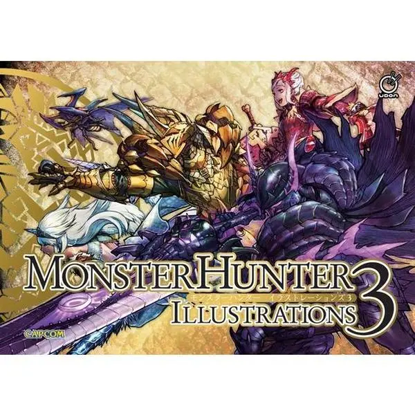 Monster Hunter Illustrations 3 English Hard Cover Book - Capcom, Udon Entertainment, 3.95 lbs, 8.5" h x 11.9" l x 1.2" w