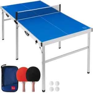 Best Choice Products 6x3ft Portable Ping Pong Table Game Set, Folding Table Tennis w/ 2 Paddles, Balls