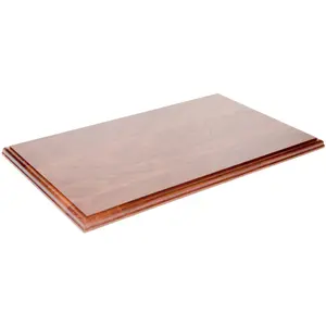 Plymor Solid Walnut Rectangular Wood Display Base with Ogee Edge, 20.75" W x 12.625" D x 0.75" H