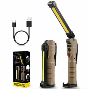 Rechargeable LED Work Light with Magnetic Base - 360°Rotating Magnetic Pickup Light for Men, Portable Auto Repair Flashlight, Gadget Gift for Him - Stocking Stuffers for Men, Cool Father's Day Gifts