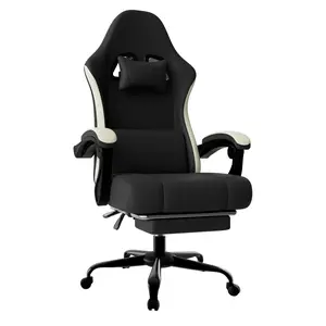 Bellemave Video Game Chairs for Adults PU Leather Gaming Chair with Footrest 360°Swivel Adjustable Lumbar Pillow Comfortable Computer Chair Ergonomic Design