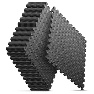 19.6-Inch X 19.6-Inch Home Gym Mat, Puzzle Exercise Mat, EVA Interlocking Foam Floor Tiles For Home Workout Equipment And Kids' Play Areas - Black (24 Tiles Total, Covers 64 SQ FT)