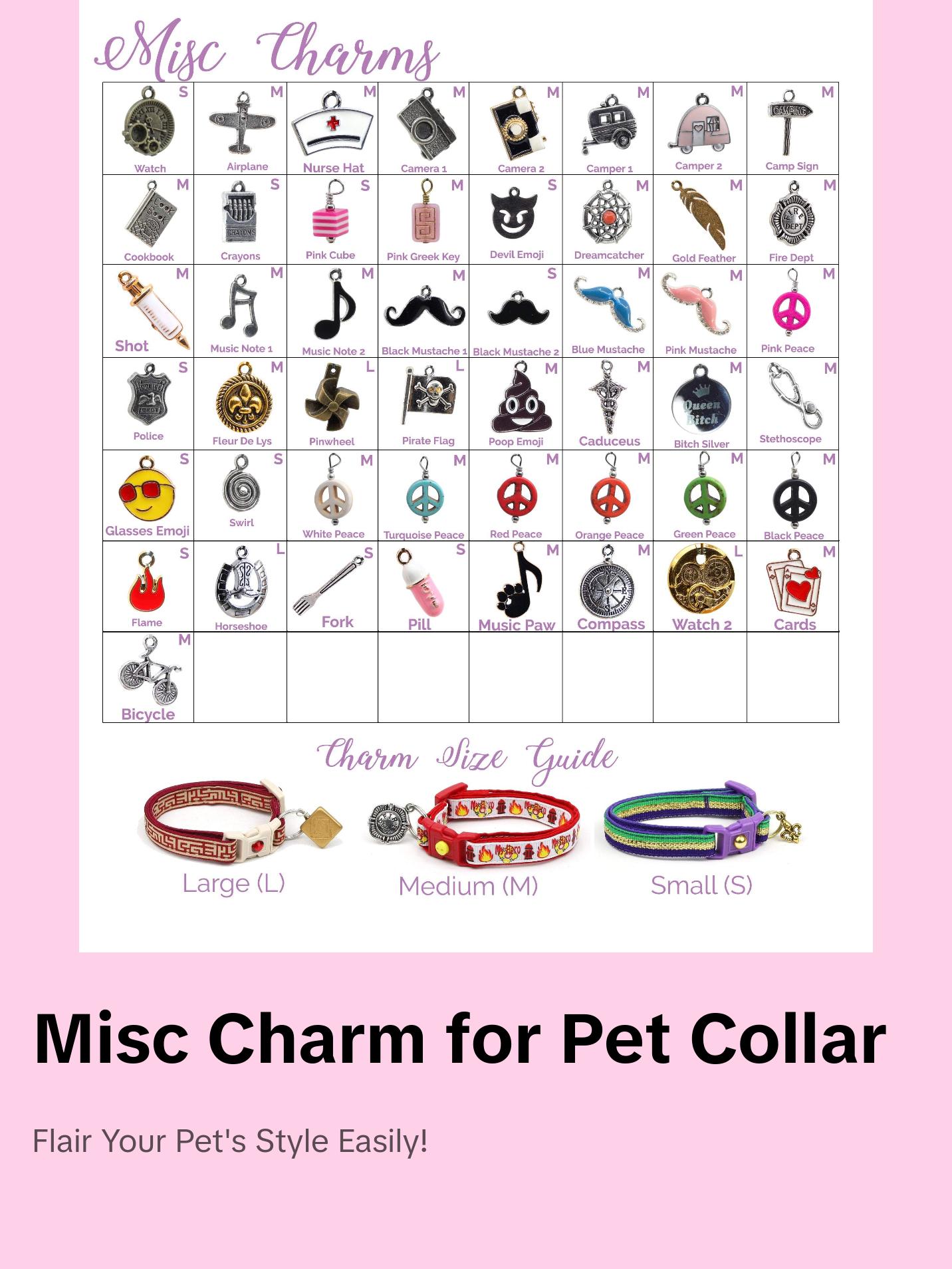 Add on Miscellaneous Charms for Cat or Dog Collars by Pugs2Persians