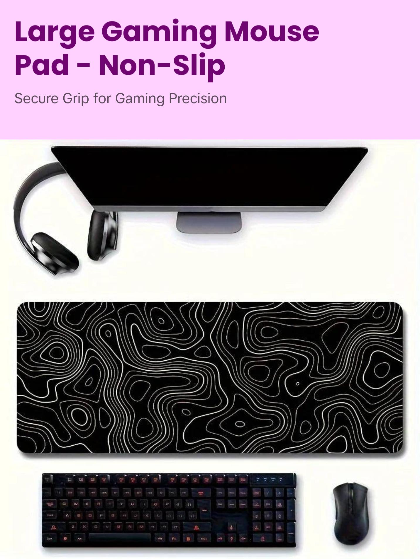 Large Gaming Mouse Pad, Non-Slip Rubber Base Keyboard Mouse Mat Desk Pad for Work, Game, Office,