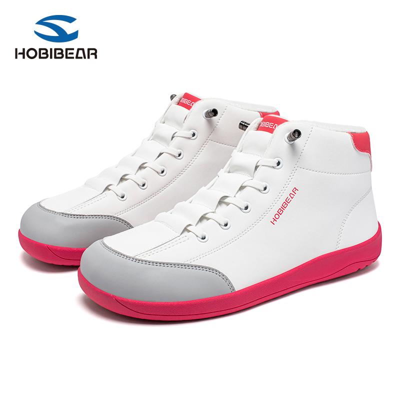 HOBIBEAR Winter Fleece Lined Wide Toe Shoes Spring Autumn Men's Sports Shoes Mid Top Flat Women's Skate Shoes