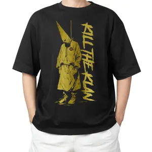 Kill The Klan T-shirt, Funny Klan Hanging Graphic Quote Retro 2 Sided T-Shirt, Anti-Fascist Shirt, Anti KKK Shirt, Trending Meme Shirt