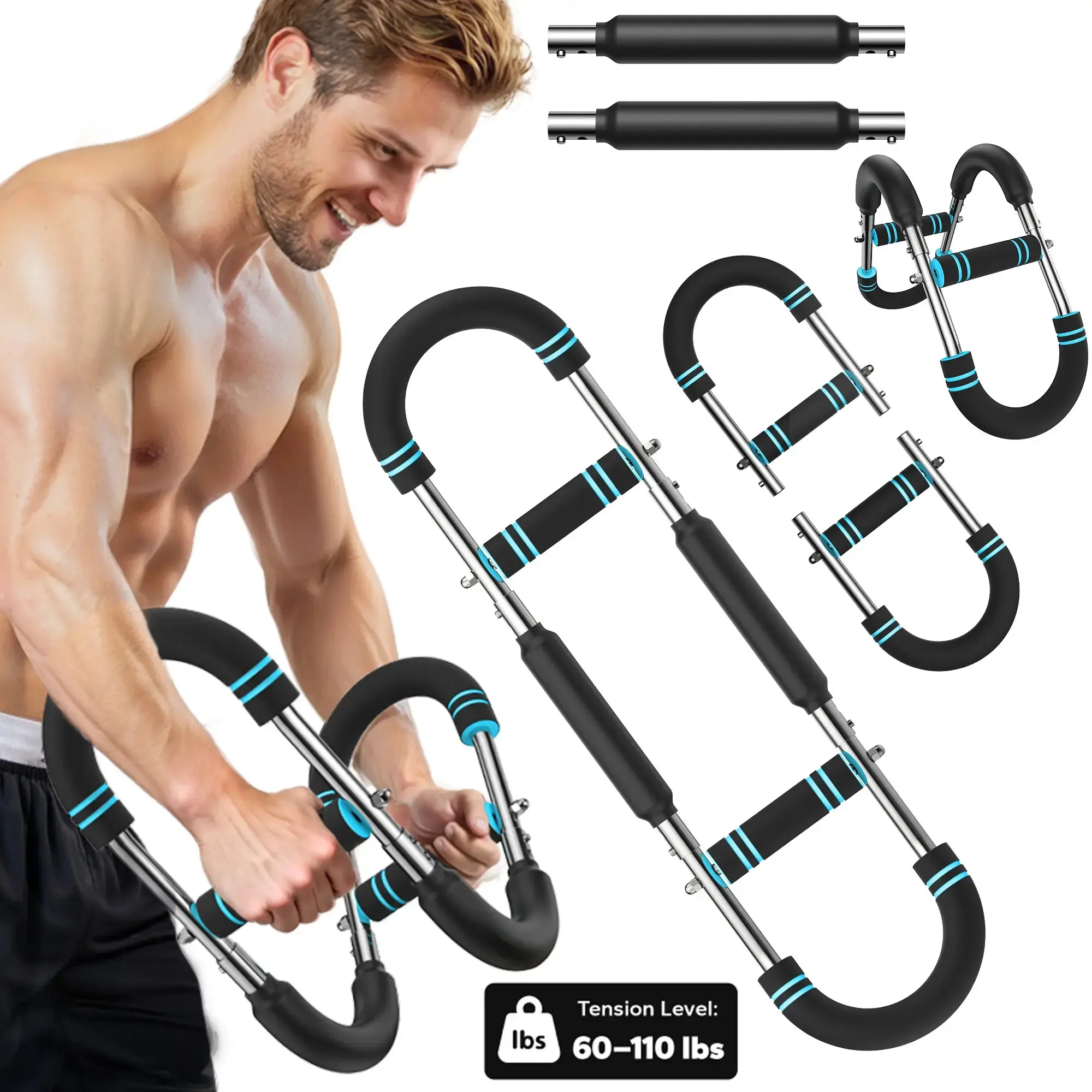 Adjustable Power Twister Bar - Portable, Versatile Strength Training Accessory for Home Gym, Arm Strengthener, Chest Shoulder Trainer to Customize Exercise Routine & Enhance Upper Body Fitness, Multifunctional Fitness Tool, Upper Body Boost, Home Gym Gear