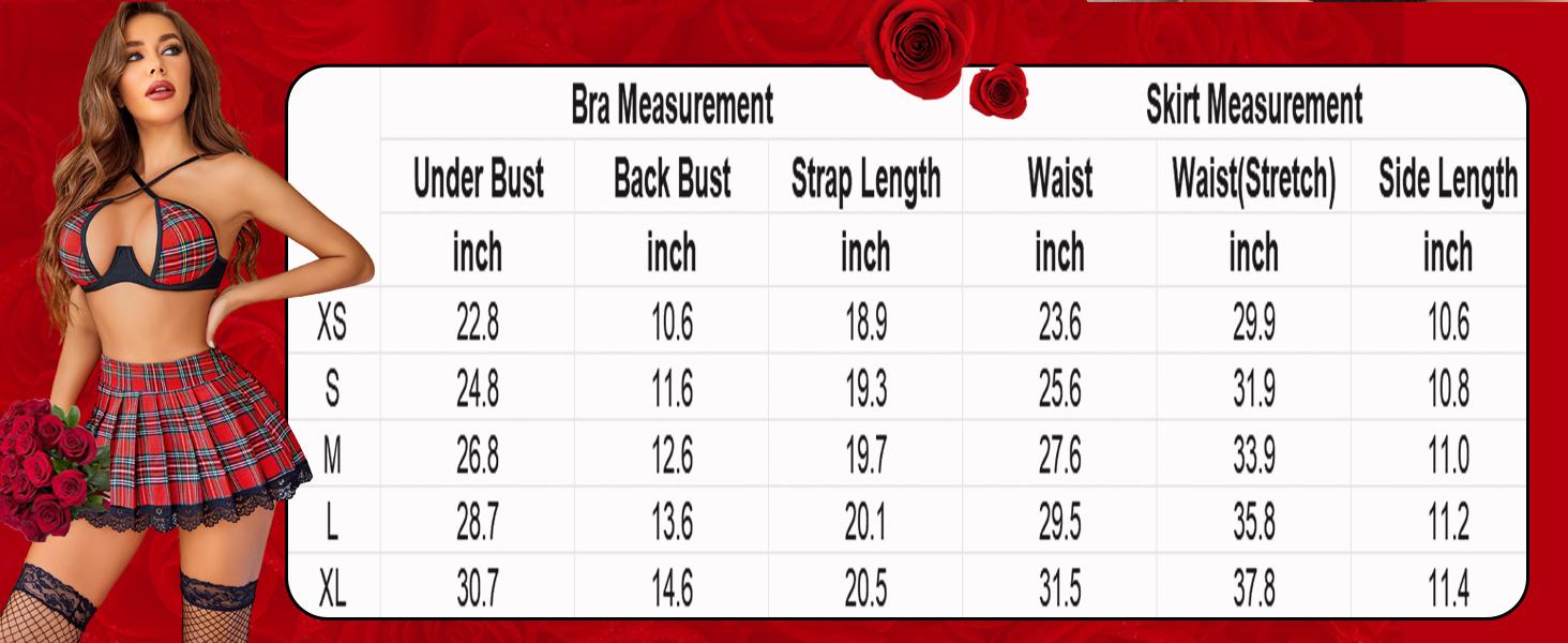 Avidlove Lingerie Set for Women with Underwire Two Piece Lingerie Sets Outfit Lingerie Set with Lace Mini Pleated Skirt