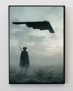 Freedom B2 Poster, USA Patriotic Aircraft Wall Art, Vintage Military Aviation Print, American Airpower Home Decor