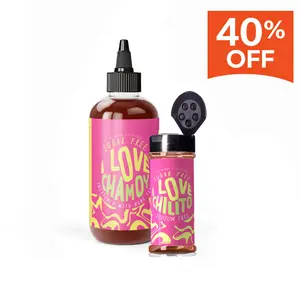 Sugar Free Chilito Candy Spicy Powder & Natural Chamoy Sauce Set - 0 Fat 0 Sodium, Authentic Sweet & Spicy, For Drinks, Fruit Drizzling, Snacks, Fried Chicken & BBQ