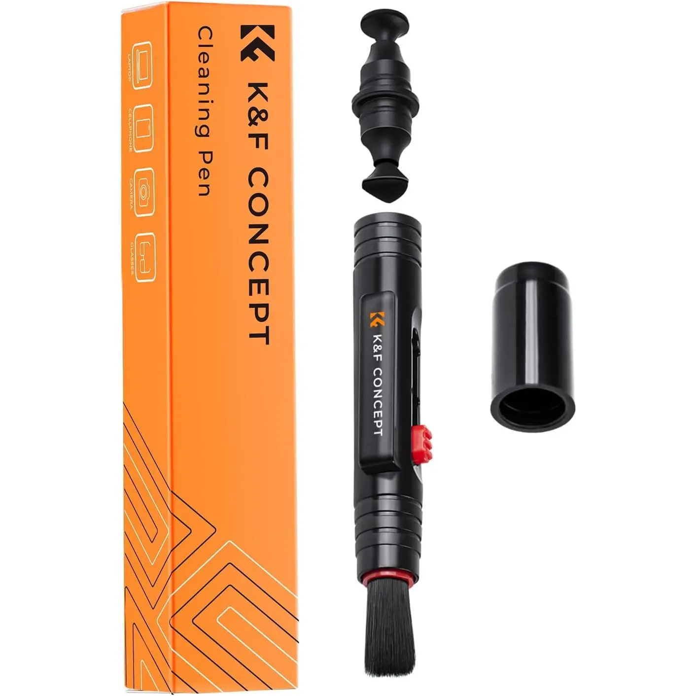 K&F CONCEPT Professional Carbon Tip Lens Cleaner Pen - Soft Brush, Compatible with Canon, Nikon, Pentax, Sony Digital Cameras, AR VR Glasses, Phones, Mobile Devices