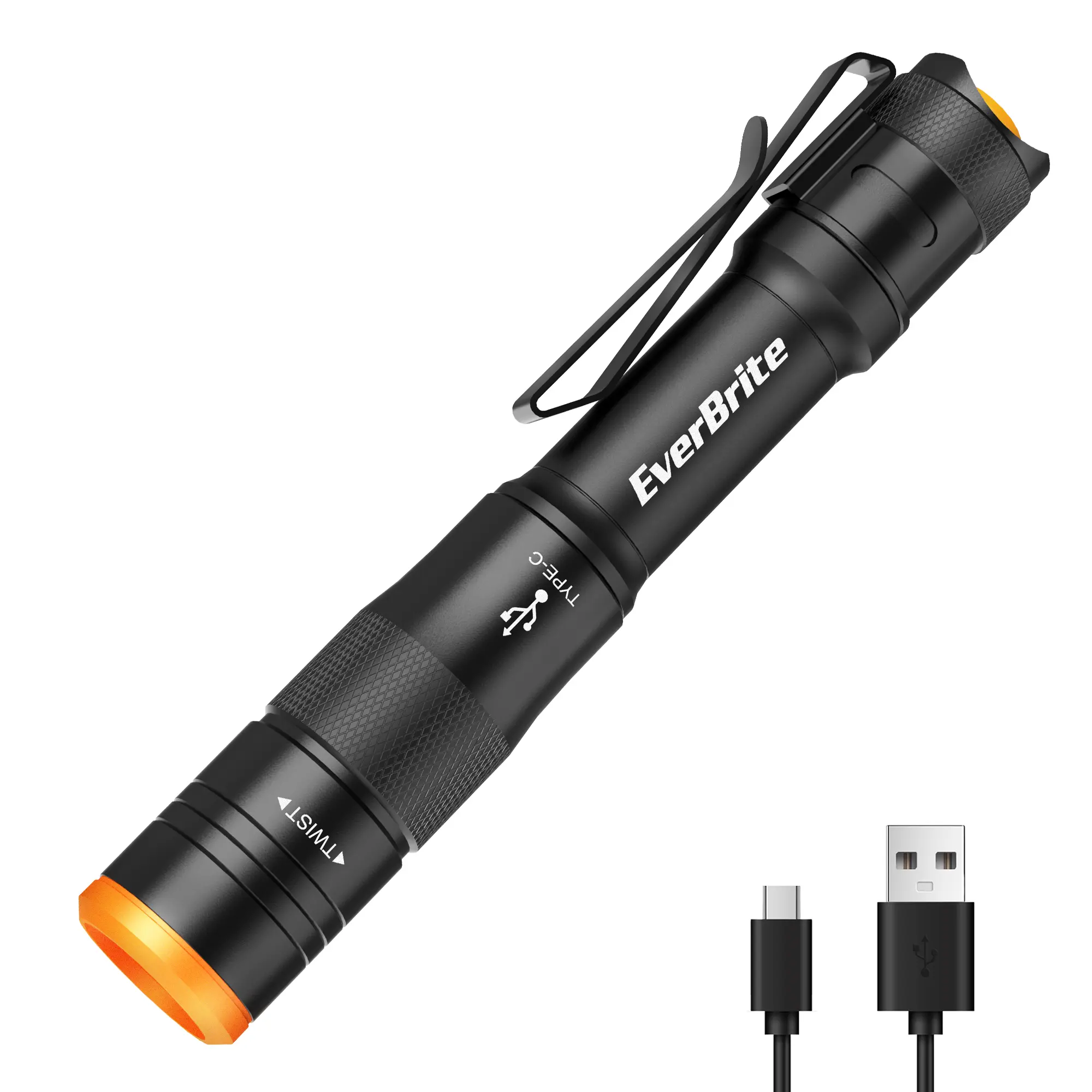 #backtoschool EverBrite Mini Pen Light, Rechargeable Pocket Pen Flashlight with USB C Cable, 4 Light Modes, 300 Lumens Small Flashlight with Clip for Inspection, Repair, Outdoors, Emergency