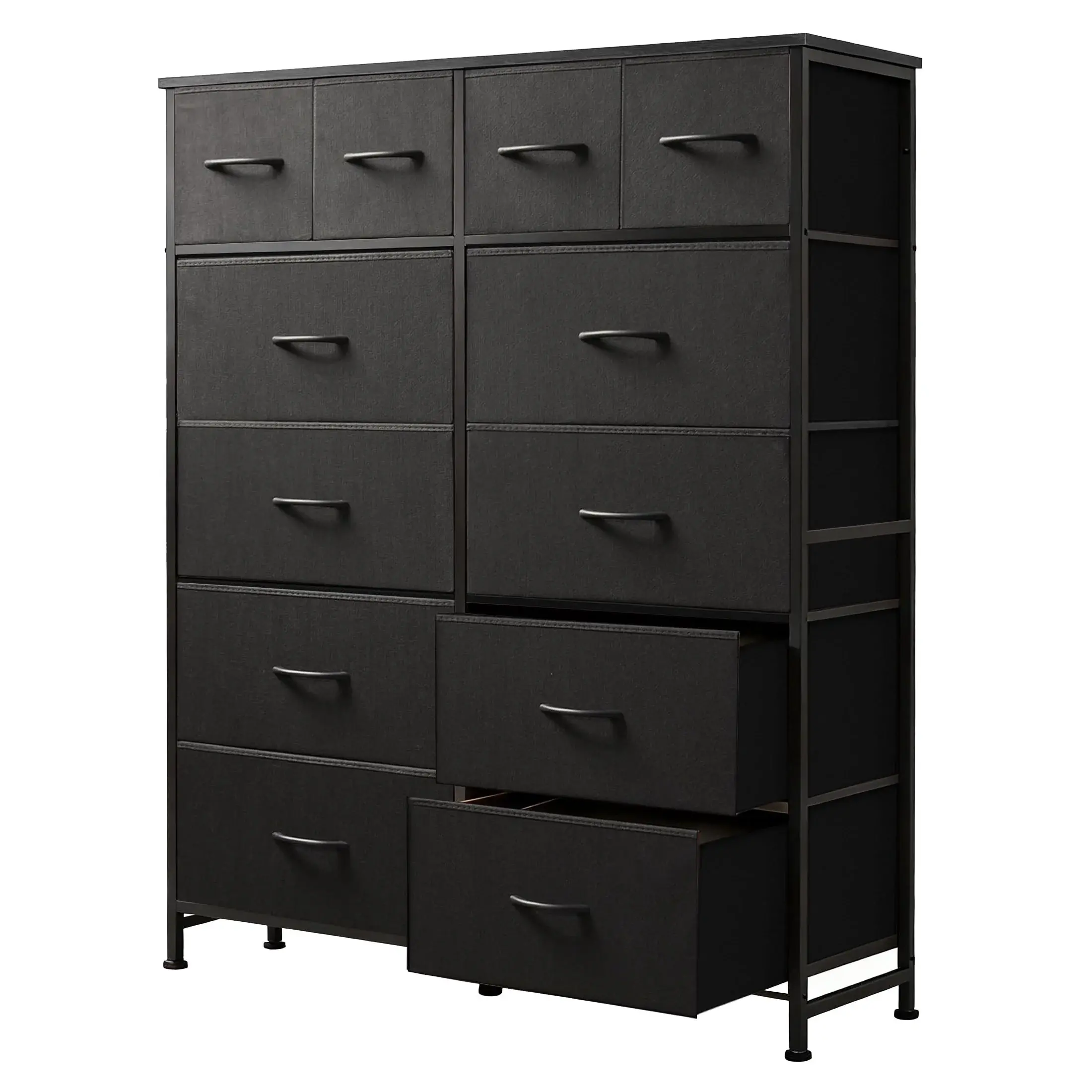 Tall Dresser for Bedroom with 12 Drawers, Chests of Drawers, Fabric Dressers for Closet, Living Room, Storage Dresser Organizer with Wood Top, Steel Frame