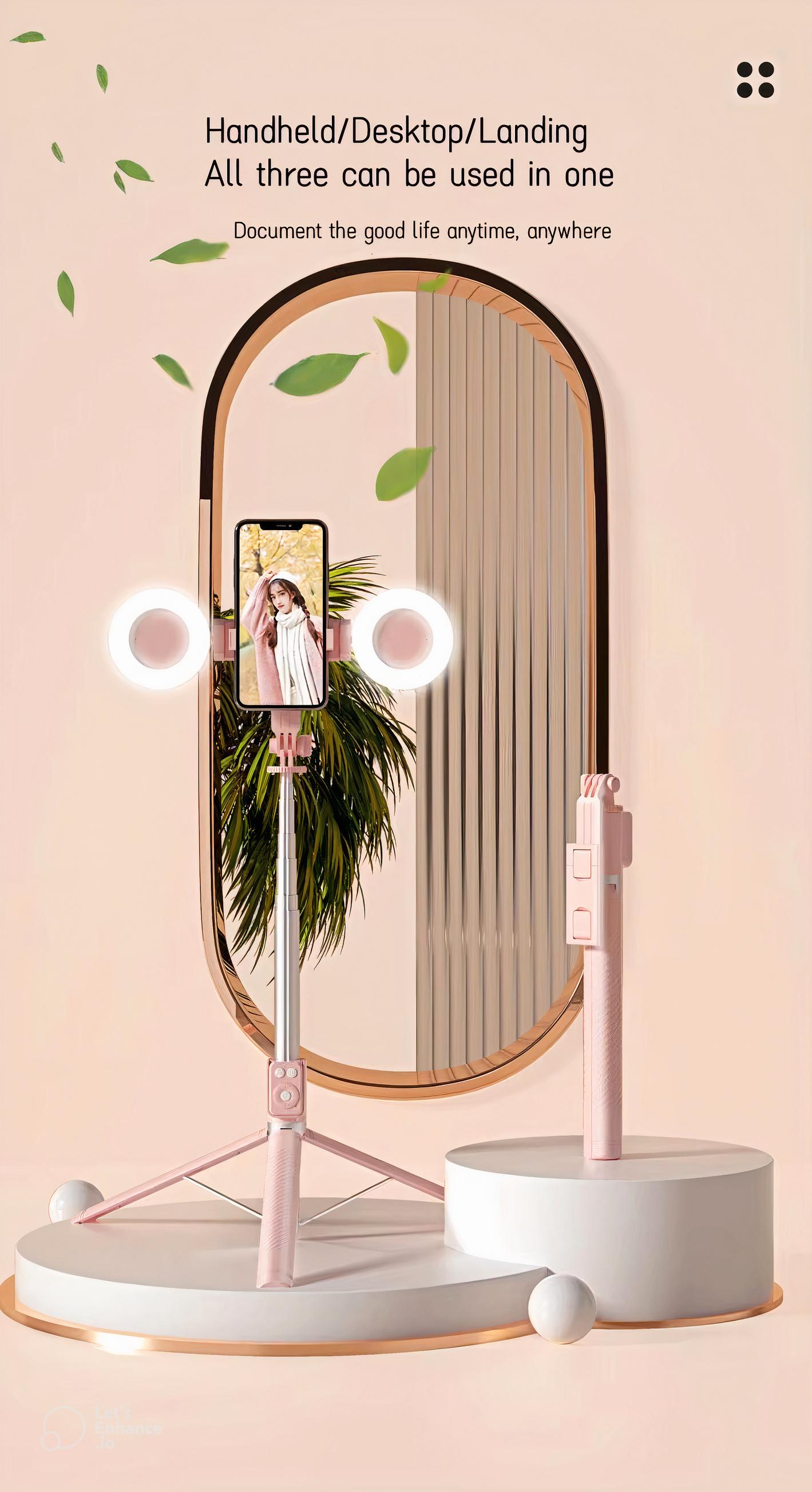 67" Selfie Stick Tripod with Ring Light, 360° Rotation, Dual Fill Lights & Selfie Light – Wireless Bluetooth Remote for iPhone & Android Smartphones, Adjustable, Foldable, Retractable Portable Tripod for Vlogs, Content Creation & Gifts 67" Selfie Stick Tripod with Ring Light, 360° Rotation, Dual Fill Lights & Selfie Light – Wireless Bluetooth Remote for iPhone & Android Smartphones, Adjustable, Foldable, Retractable Portable Tripod for Vlogs, Content Creation & Gifts