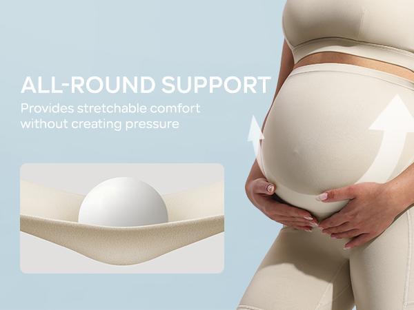 POSHDIVAH Women's Creamluxe Maternity Biker Shorts Over The Belly with Pockets - 6"/8" Summer Pregnancy Yoga Workout Short