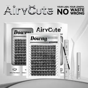 Downy | AiryCute Volume Lashes DIY False Eyelashes for Bold Dramatic Look | Lyra Style Lashes with Ultra-Dense, Waterproof, Long-Lasting Lashes | Lyra | Beginner-Friendly DIY Lashes for a Flawless, Voluminous Look | Trendy & Must-Have Clusters