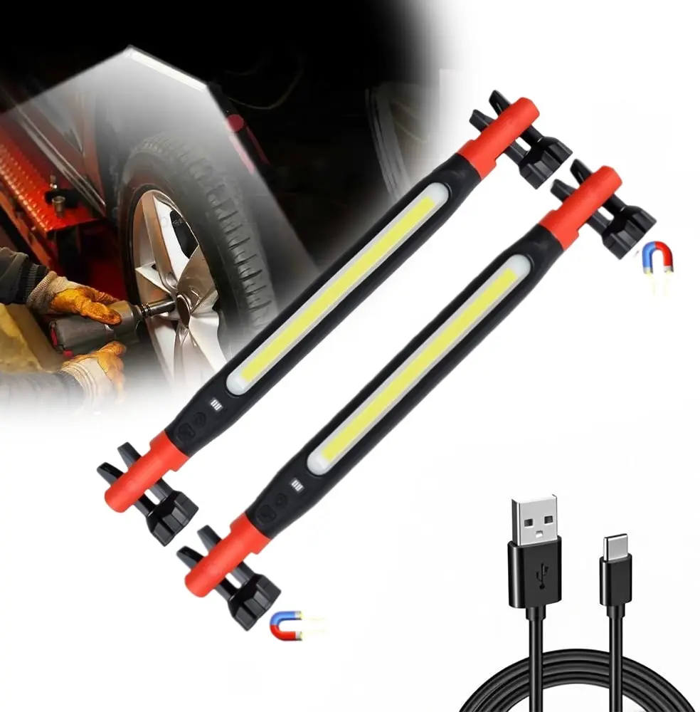 2026 New Magnetic Under Hood Rechargeable LED Light Bar - 360° Adjustable, 3 Lighting Modes with Red Function, 1 Piece Regular Style Basic Model Car Work Light, Automotive Exterior Accessory for Mechanics’ Garage Repairs, Led Light Bars