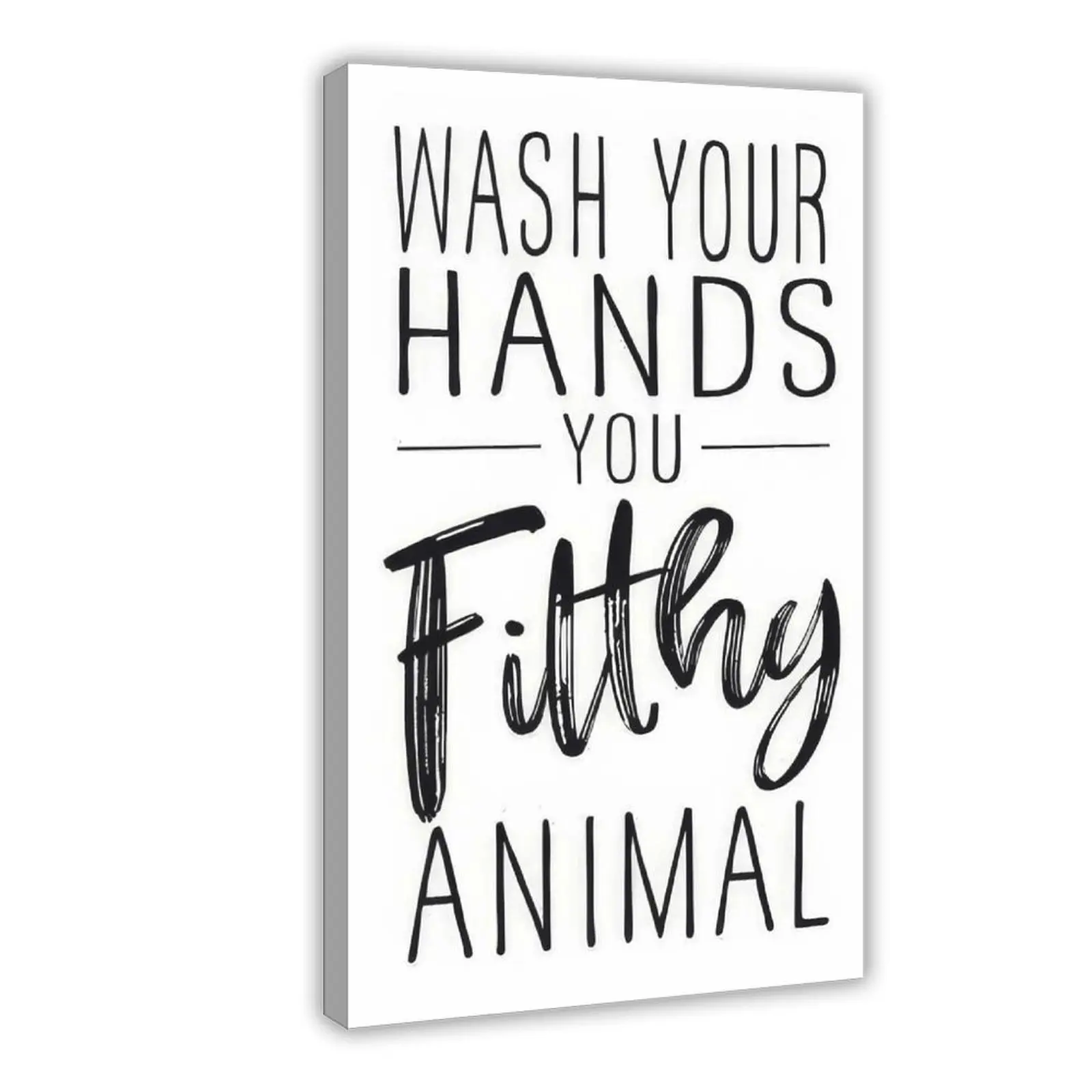 Black and White Artistic Graphic Print Bathroom Wall Art - Waterproof, Aesthetic Toilet Signs with Quotes for Home, Restaurant Decor, Water Proof