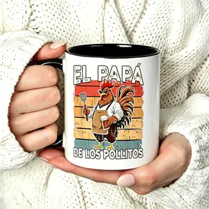El Papa de lo pollitos funny Spanish Dia del Padre Reusable Coffee Cups 11Oz Ceramic Mug El Papa de lo pollitos funny Spanish Dia del Padre Reusable Coffee Cups 11Oz Ceramic Mug