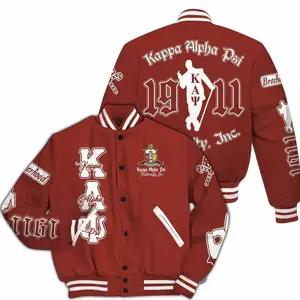 ΚΑΨ Varsity Jacket, Simple Krimson Kappa Yo Nupe 1911 Fraternity Jacket 4563 DDW