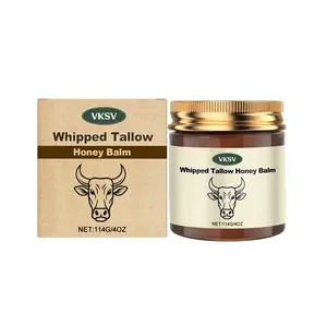 Organic Grass-Fed Beef Tallow Balm with Raw Honey - Handmade All-Natural Moisturizer for Soft, Smooth