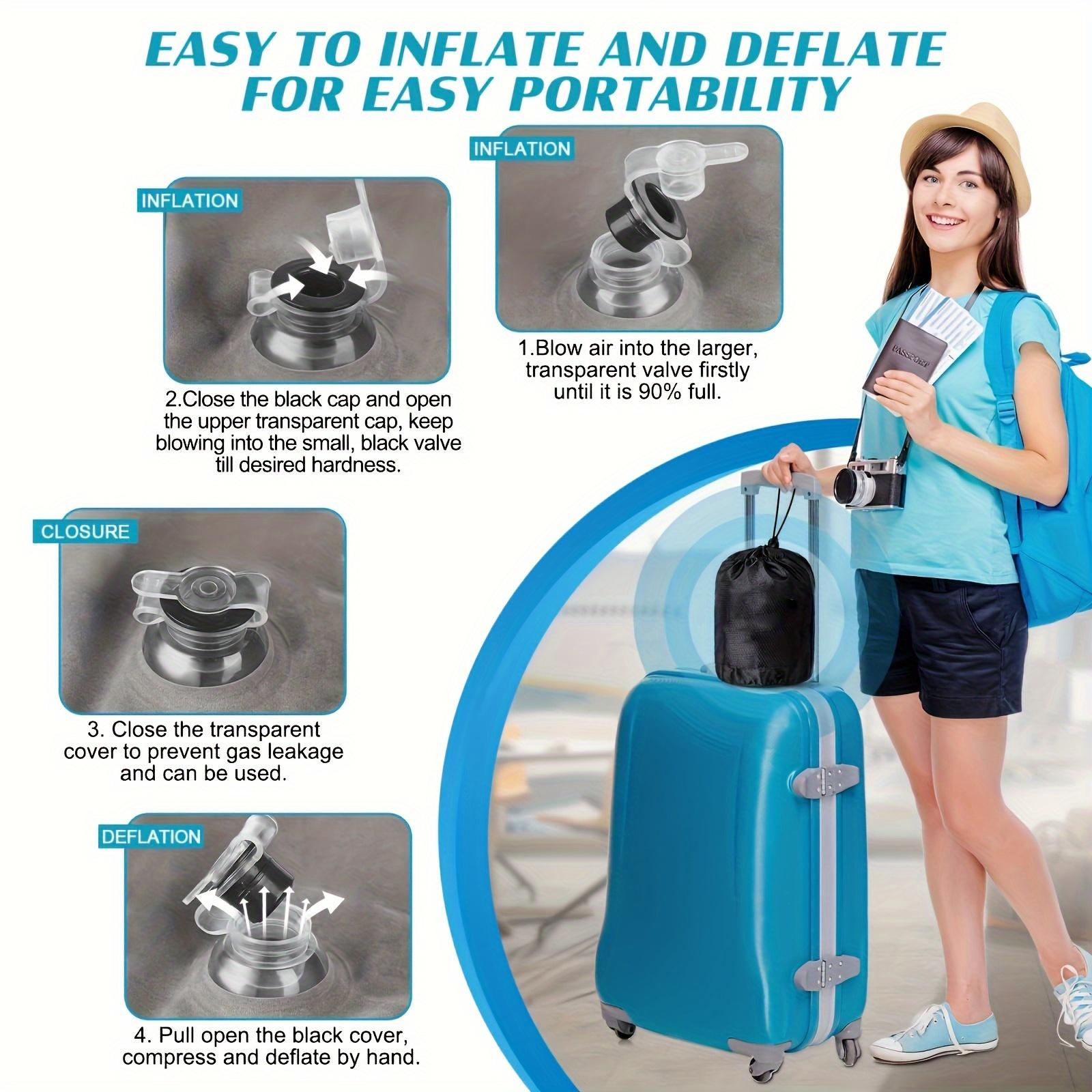 1pc Inflatable Lumbar & Leg Elevation Pillow, Adjustable Wedge for Sleeping, Improves Back Contact & Comfort, Ideal for Post-Surgery Recovery, Hip/Foot/Ankle Support, Durable Soft Cover