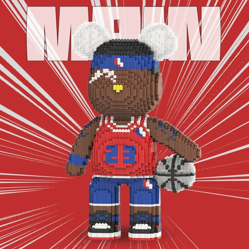 Creative Bear Building Blocks Set, Building Kit, Buildable Blocks Kit, 5300 Pieces Basketball Player Design, 43cm High Toy for Boys & Girls, Home Decor Gift Idea, DIY Building Model, Building Block Model Sets