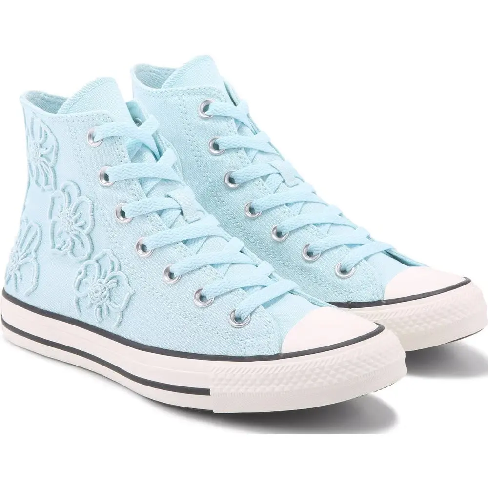 Converse Chuck Taylor All-Star Premium Embroidered Flowers High-Top Sneakers Unisex Round Toe Laces All Seasons Trainer Sports Shoes