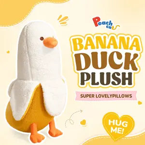 PEACHCAT Cute Banana Duck Plush Stuffed Animal Toy for HomeDecoration Squishy Plushie Toy Comfort Plush for Gifts Soft Huggable for Parent-Child Interaction Couples & Friends Prank Toy Party Fun Gift for Kids & Adults Stuffed Animals #summervibes