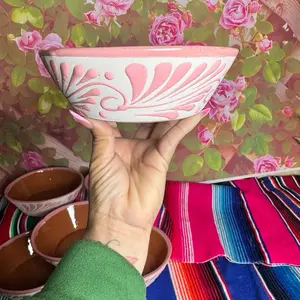 Plato  posolero  relieve 7 in rosa