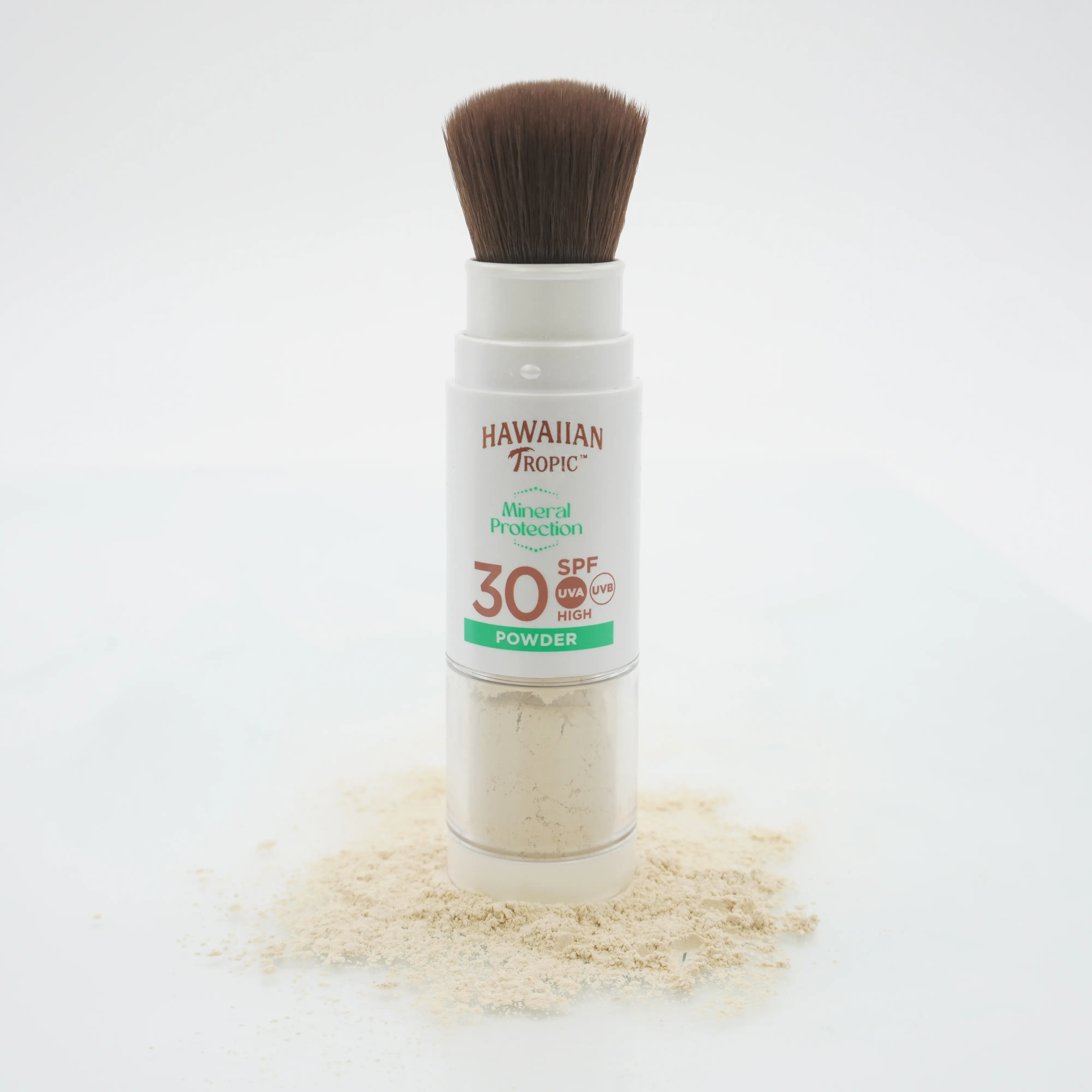 Hawaiian Tropic Mineral Brush Facial Sunscreen, SPF 30, Titanium-Based, Scent-Free, Broad Spectrum UV Protection, Lightweight for Sensitive & All Skin Types