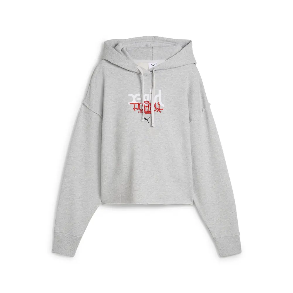 PUMA Womens X X-Girl Graphic Hoodie Casual Outerwear Casual Hoodie - Grey