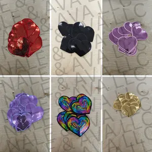 Large Sequin Heart Hat Patch (1 Patch)
