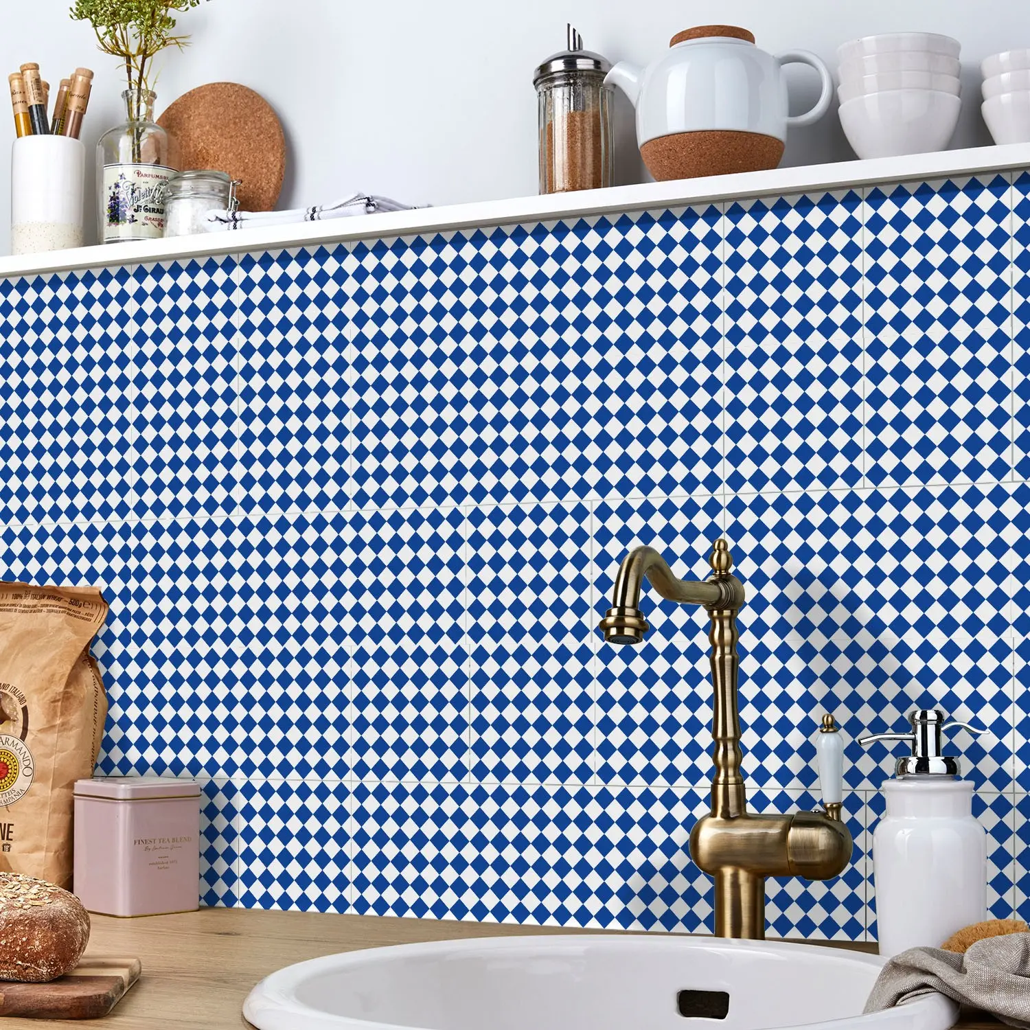 Matte Checkered Wall Sticker, Removable and Reusable, Waterproof and Easy to Clean, No Residue Left, Modern Decoration