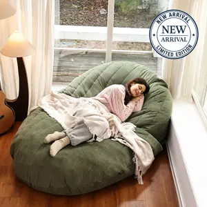 ZonLi 6FT Giant Bean Bag Chair for Adults, Oversized Memory Foam Bean Bag Couch with Removable Machine Washable Cover, Comfy Lazy Bean Bag Sofa for Gaming, Living Room, Bedroom & Dorm, Big Bean Bag Chair for Teens Kids, Soft Floor Lounger Furniture