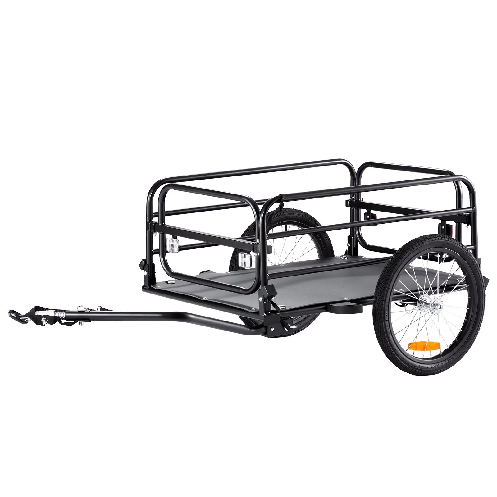 Bike Cargo Trailer - Heavy-Duty Bicycle Wagon Cart with 160 lbs Load Capacity, Foldable for Compact Storage & Quick Release, Universal Hitch, 16" Wheels & Safe Reflectors, Fits 22"-28" Bike Wheels