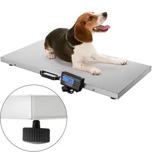 【FathersDayGift】VEVOR 880Lbs x 0.2Lbs Livestock Scale Shipping Scales Large Platform 40.6x20.9Inch Stainless Steel Vet Scale Industrial Floor Scale Large Animal Dog Pig Scale Goat Weight Scale Pet Digital Scale