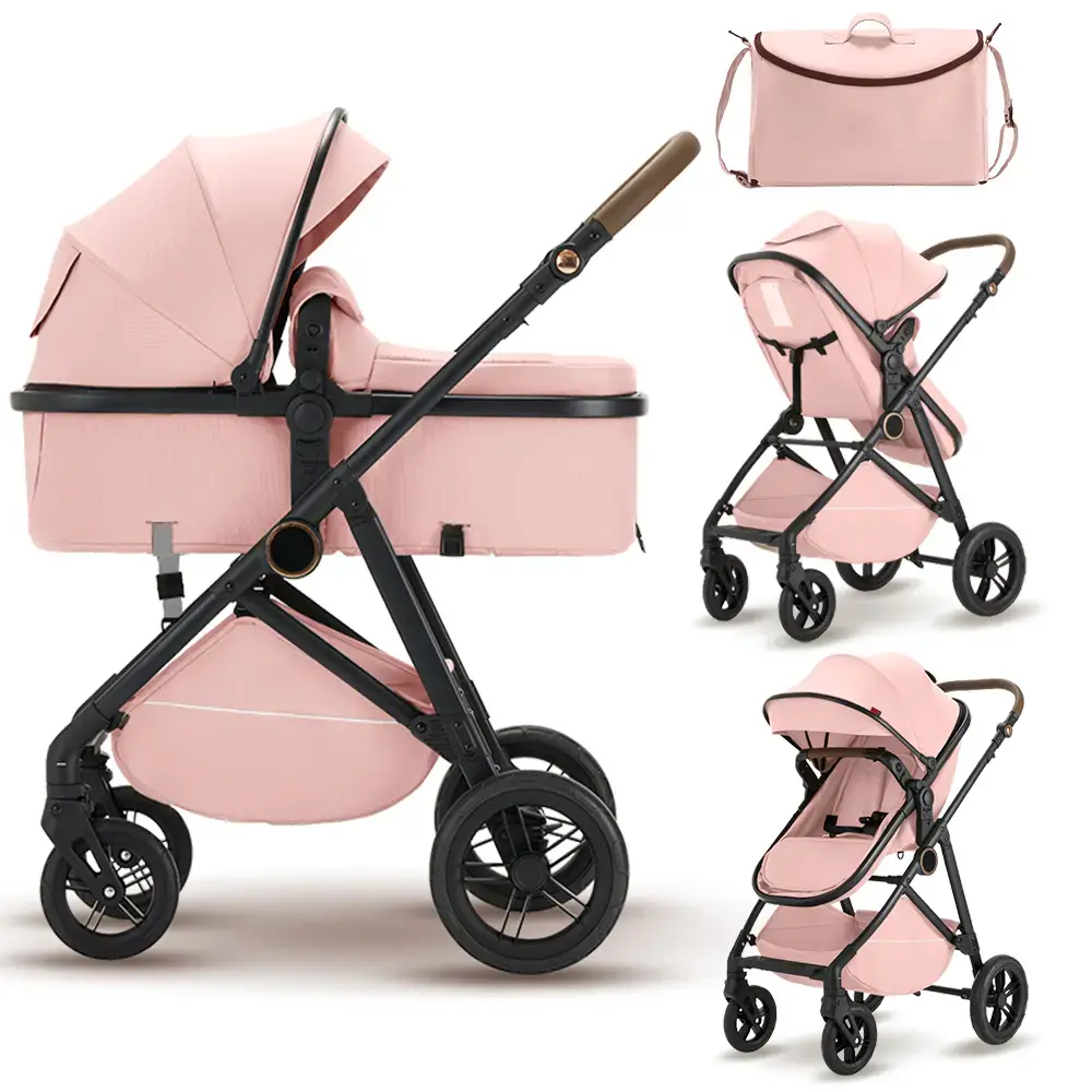 High-Landscape Baby Stroller with Portable Bassinet, Lightweight & Reversible Unisex Pushchair for Newborns, Practical for Travel with 1-Hand Compact Fold, Folding, Lightweight And Bassinet Strollers, Supportive, Baby Safe And Bassinet Strollers