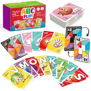 Kasfalci ABC FLIP! Interactive Alphabet Flash Cards Game for Ages 4-8，148 Double-Sided Cards Letter Color Symbol Matching Vocabulary Flashcards Ideal for Preschool Learning