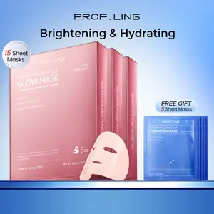 [Bundle For Livestream Only] DEEP HYALURONIC ACID GLOW MASK - Brightening Face Mask with Brrigredo Oxygen Complex & Full-Molecular HA - Antioxidant Treatment for Dull, Tired Skin - Improves Skin Texture & Radiance - 5 Pack Routine Radiant